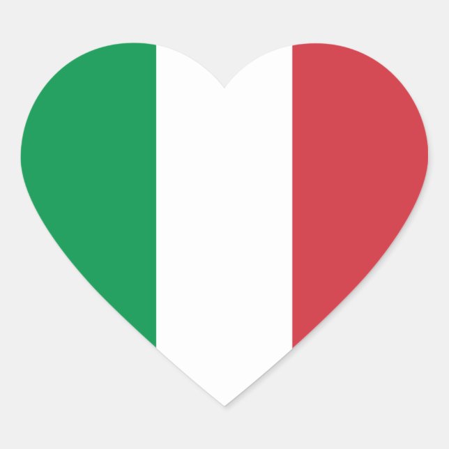 Italy/Italian Flag Heart Sticker (Front)