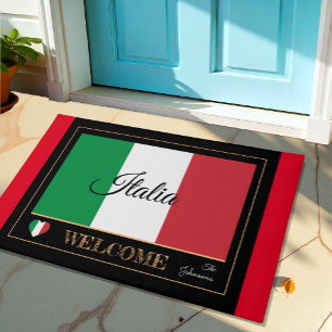 Italy & Italian Flag house mat /sports Welcome