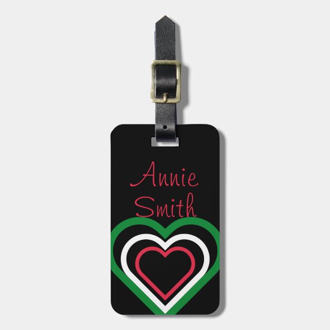 Italy/Italian Flag-inspired Personnalised Luggage Tag (Front Vertical)