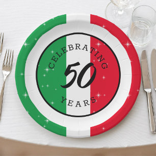 Italy Italian Flag Italia Birthday Anniversary Paper Plate