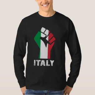 Italy Italian Flag Italian Roots Handfist Italian  T-Shirt