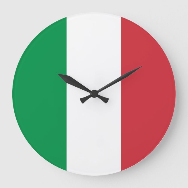 Italy (Italian) Flag Large Clock (Front)