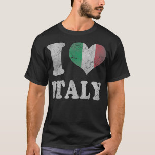 Italy Italian Flag Love Heart Italia Italiano  T-Shirt