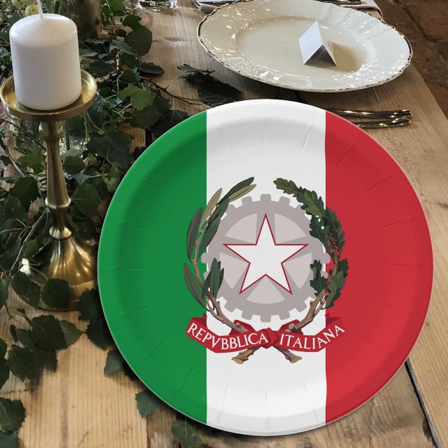 Italy, Italian Flag party, birthday /sport Paper Plate (Creator Uploaded)