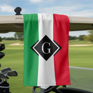 Italy Italian Flag Red White Green Italia Initial Golf Towel