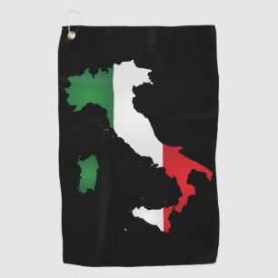 Italy Italian Flag Red White Green Italia Map Golf Towel