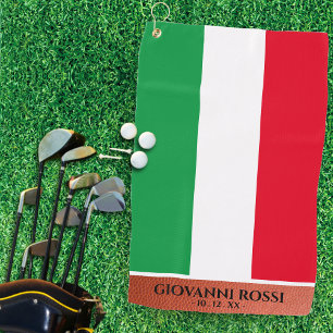Italy Italian Flag Red White Green Name Golf Towel