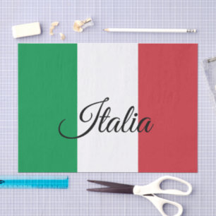 Italy & Italian Flag tissue paper /fashion Text