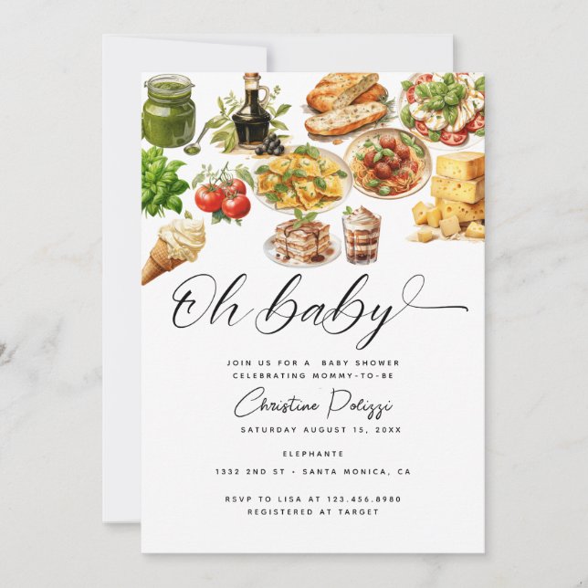Italy | Italian Food | Baby Shower Invitation (Front)