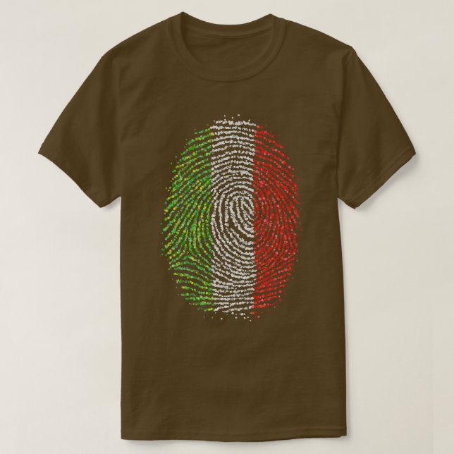 Italy Italian Italian Fingerprint Flag T-Shirt (Design Front)
