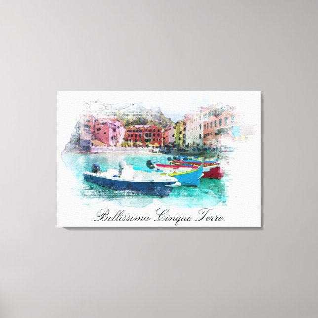 **  Italy Italian Language Cinque Terre AP12 Art Canvas Print (Front)