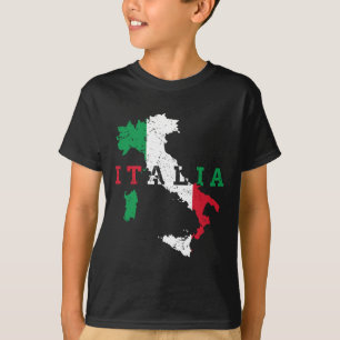 Italy Italian Map Flag Pride Gift Heritage Italia  T-Shirt