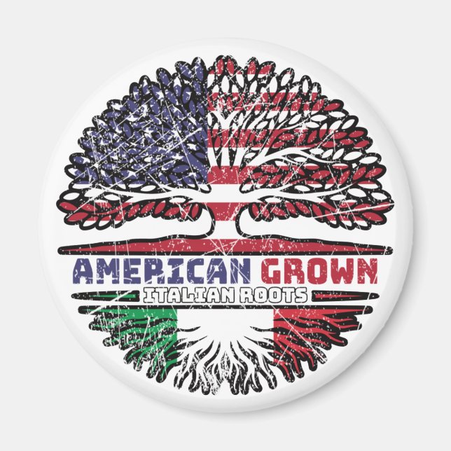 Italy Italian US American USA United States Tree Magnet (Front)