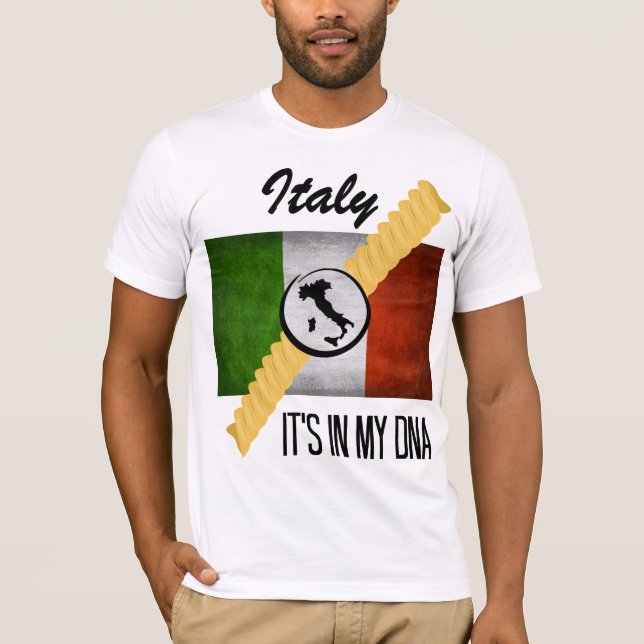 Italy It's in My DNA Ancestry Italian Flag Rotini T-Shirt (Front)