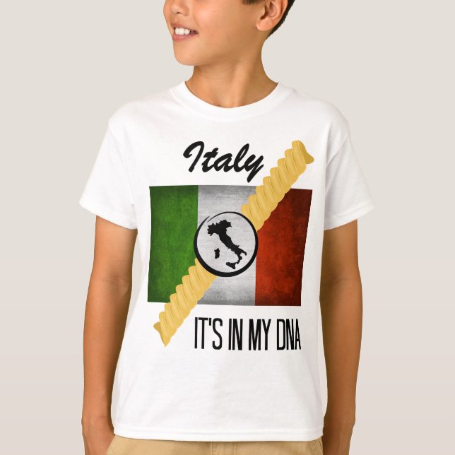 Italy It's in My DNA Ancestry Italian Flag Rotini T-Shirt (Front)