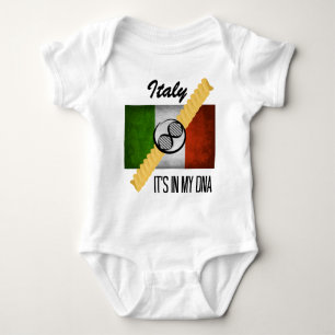 Italy It's in My DNA Molecule Italian Flag Rotini Baby Bodysuit