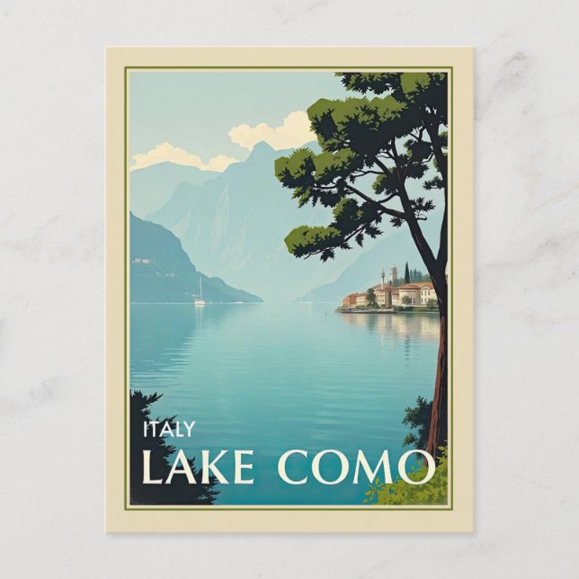 Italy Lake Como Vintage Italian Travel Postcard (Front)