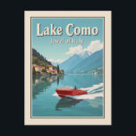 Italy Lake Como Vintage Travel Postcard<br><div class="desc">Anyone would love to receive this vintage Italian travel postcard featuring a retro illustration of Lake Como,  Italy!</div>
