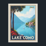 Italy Lake Como Vintage Travel Postcard<br><div class="desc">Anyone would love to receive this vintage Italian travel postcard featuring a retro illustration of Lake Como,  Italy!</div>