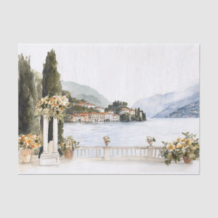 Italy Lake Como Watercolor Tissue Paper