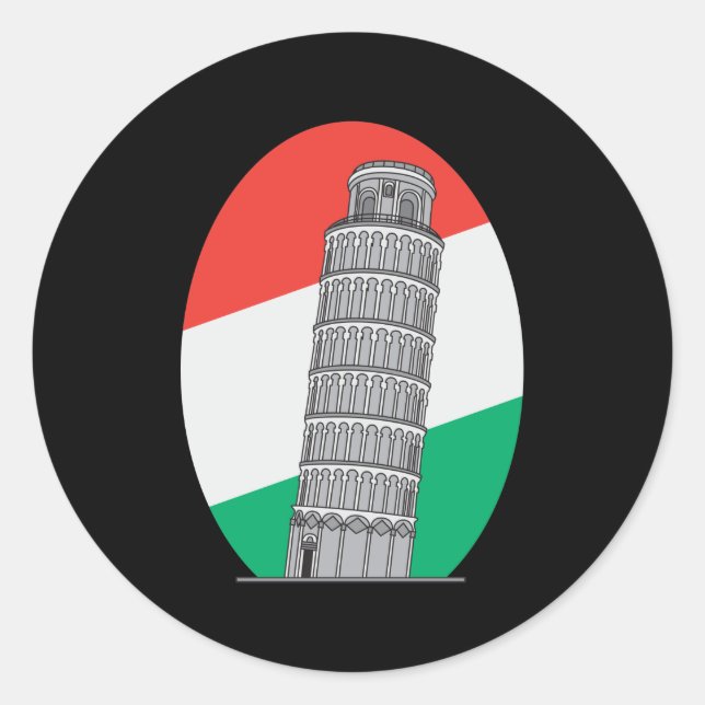 Italy Leaning Tower of Pisa Classic Round Sticker (Front)