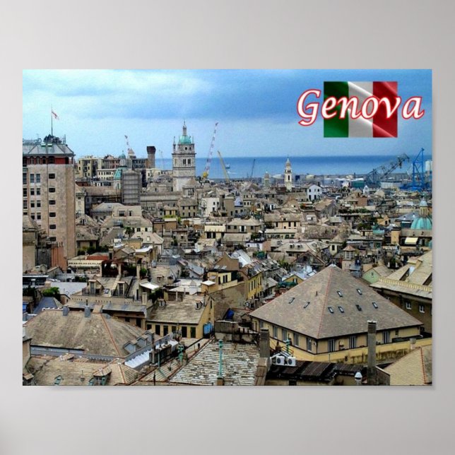 Italy - Liguria - Genoa - Downtown - Poster (Front)