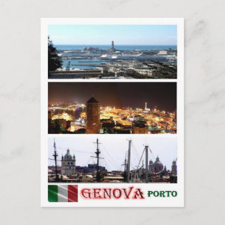 Italy - Liguria - Genoa - Mosaic - Harbour - Postcard