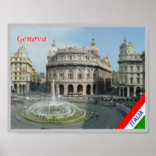 Italy - Liguria - Genoa - Piazza Ferrari - Poster