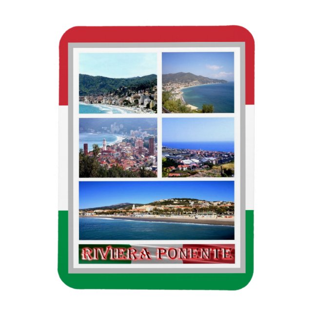 Italy - Liguria - Riviera Ponente - Mosaic - Magne Magnet (Vertical)
