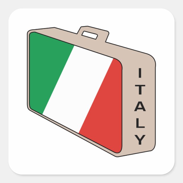 Italy Luggage Square Sticker (Front)
