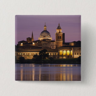 Italy, Mantua Province, Mantua. Town view and 2 15 Cm Square Badge