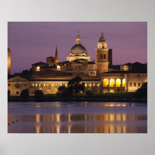 Italy, Mantua Province, Mantua. Town view and Poster