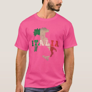 Italy Map and Flag Souvenir Distressed Italia T-Shirt