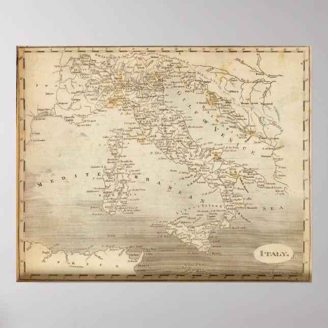 Italy Map by Arrowsmith Poster (Front)