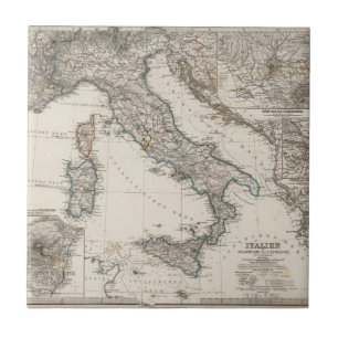 Italy Map by Stieler Tile