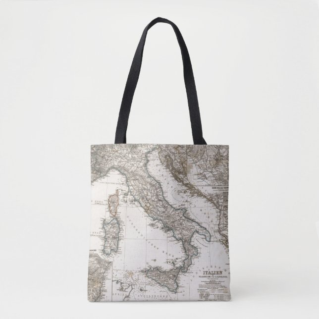 Italy Map by Stieler Tote Bag (Front)