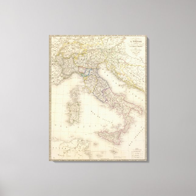 Italy Map Canvas Print (Front)