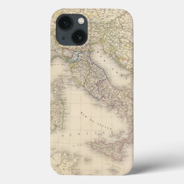 Italy Map Case-Mate iPhone Case (Back)
