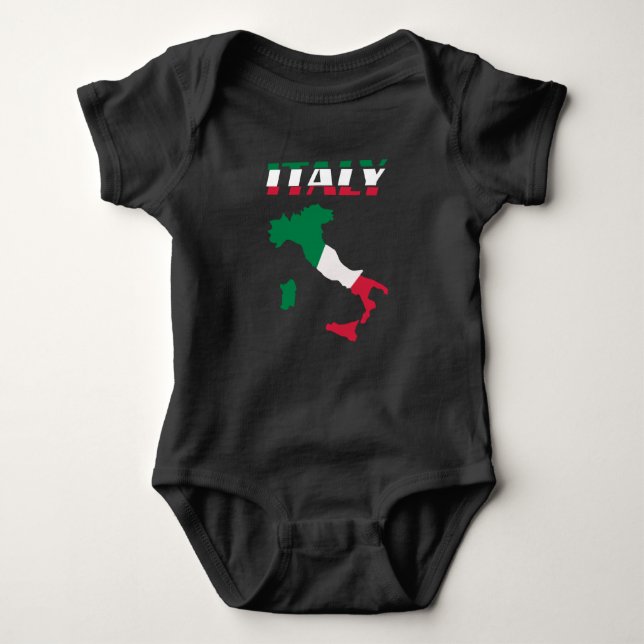 Italy Map Italian Italia Baby Bodysuit (Front)