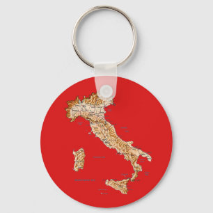 Italy Map Keychain