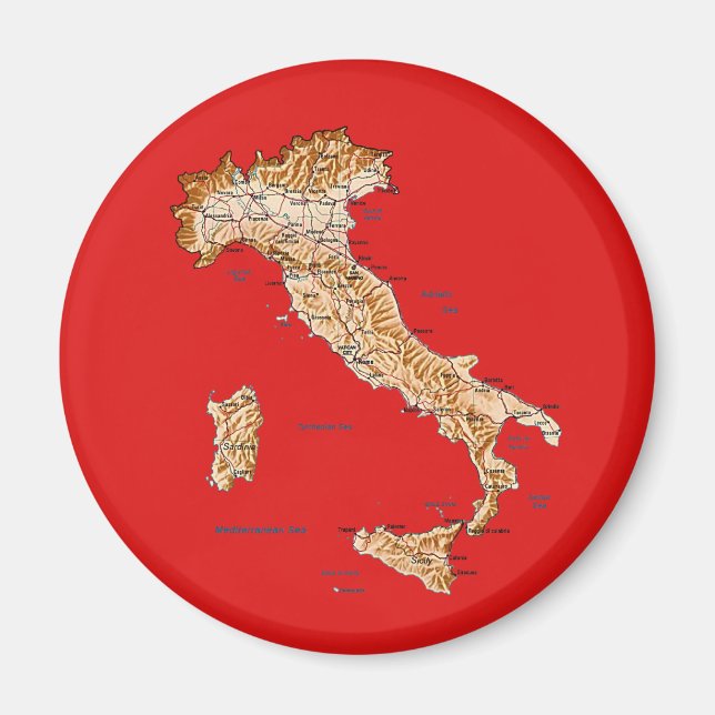 Italy Map Magnet (Front)
