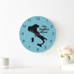 Italy Map Outline Design Clock