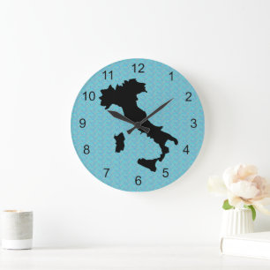 Italy Map Outline Design Clock