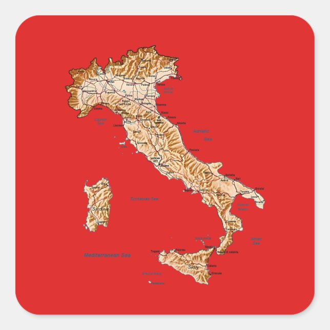 Italy Map Sticker (Front)