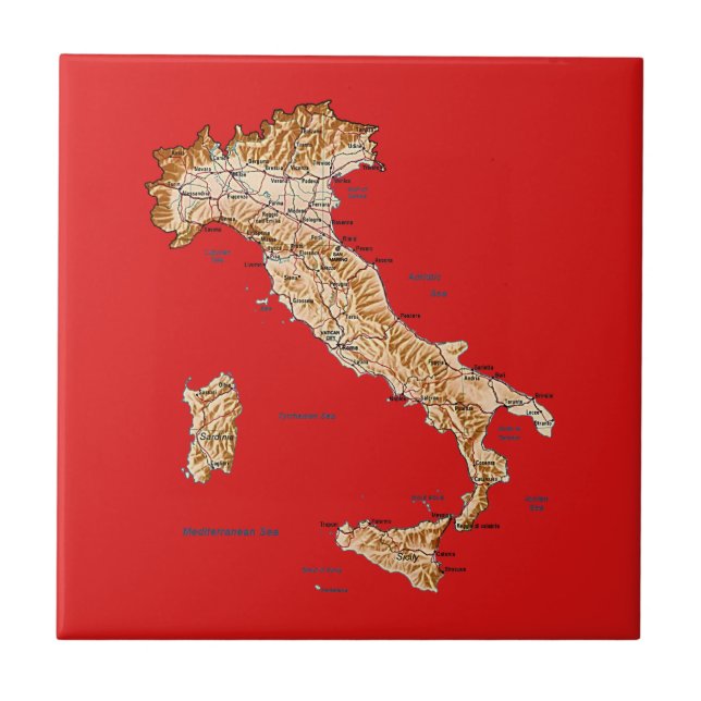 Italy Map Tile (Front)