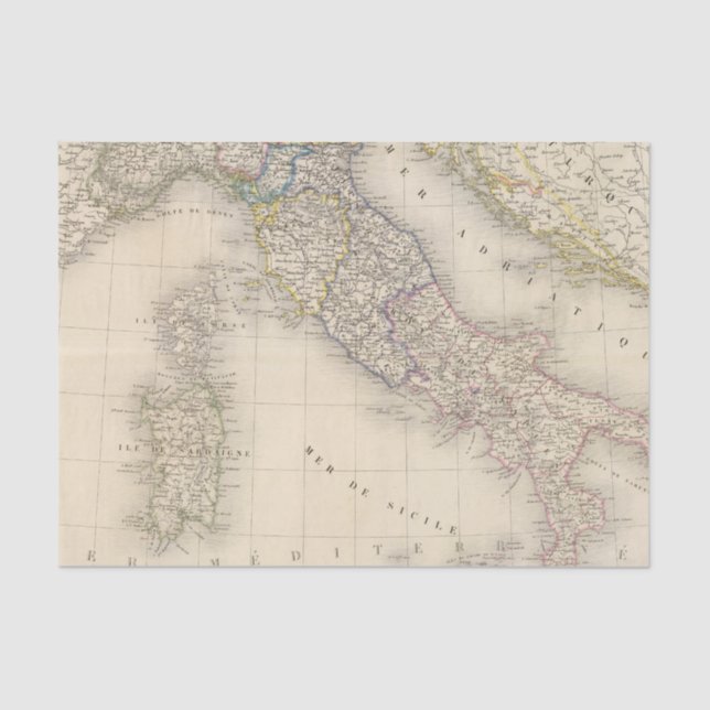 Italy Map Tissue Paper (Front)