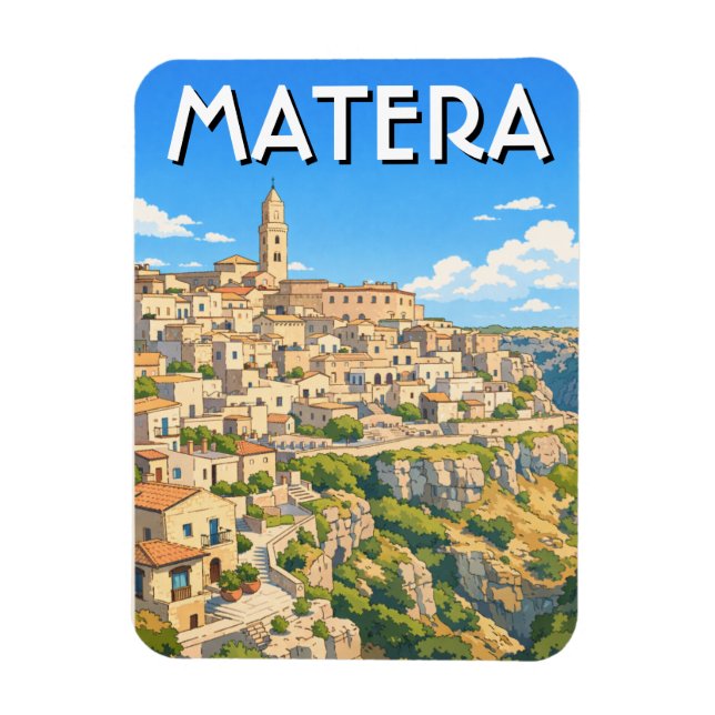 Italy Matera Travel Magnet (Vertical)