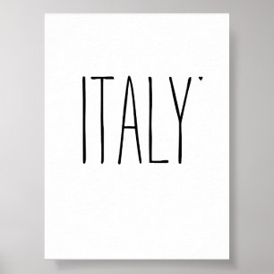 Italy - minimalistic typography poster
