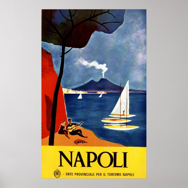 Italy Naples vintage travel poster (Front)