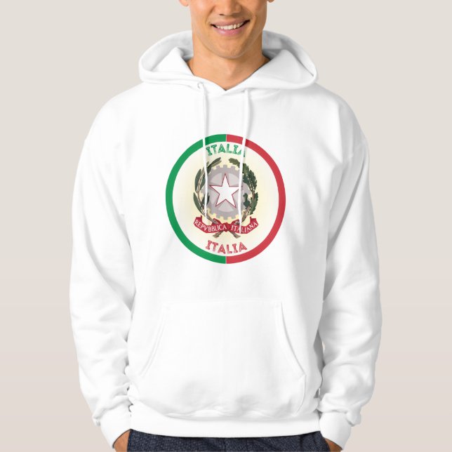 Italy National Emblem Circle Shape Hoodie (Front)
